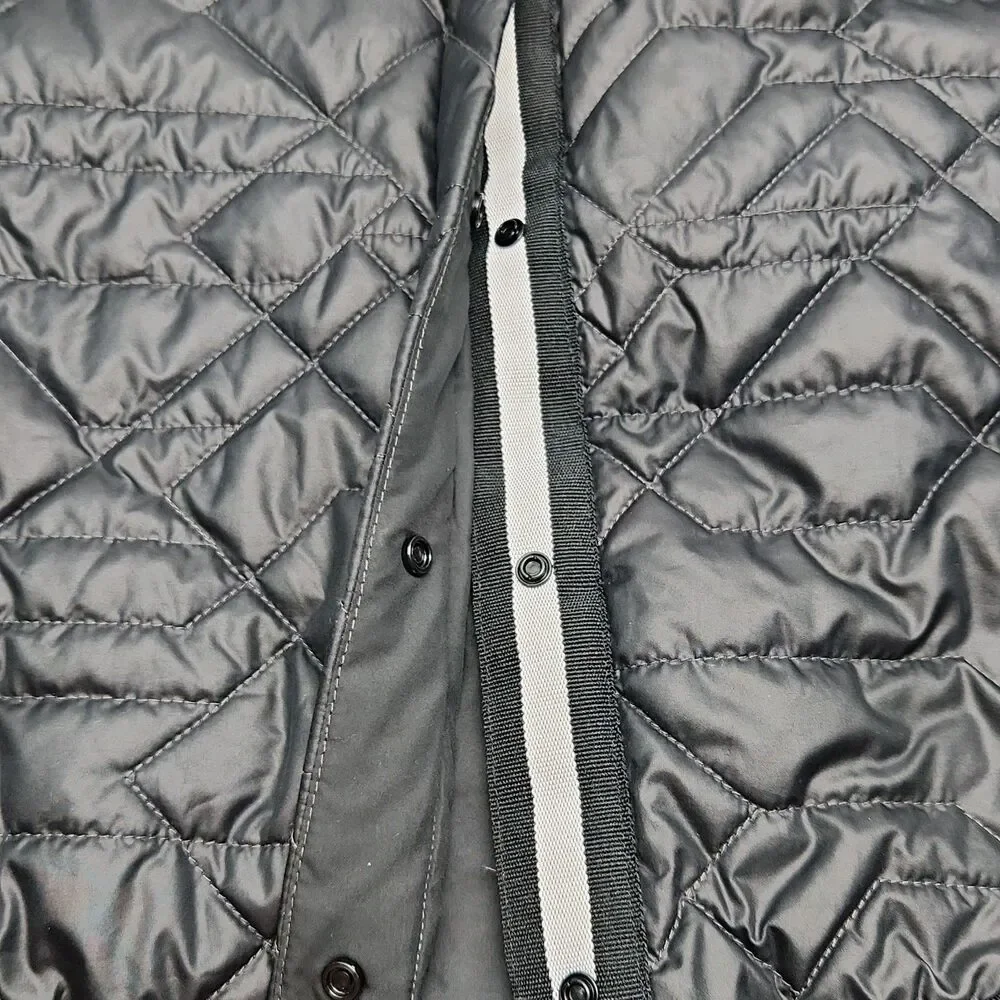 Nike Jacket Primaloft Quilted Black Snap Women Sz Large Lightweight Polyester